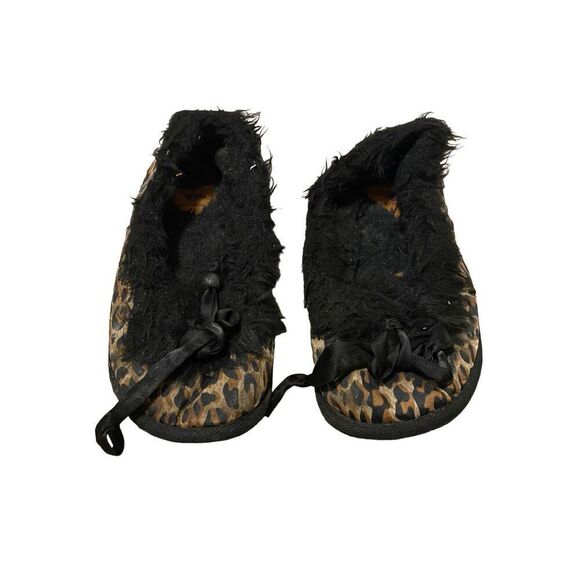 Rocket Dog Leopard Print Moccasin Slippers House Shoes Hard Bottom Faux Fur Fuzz - Picture 1 of 9